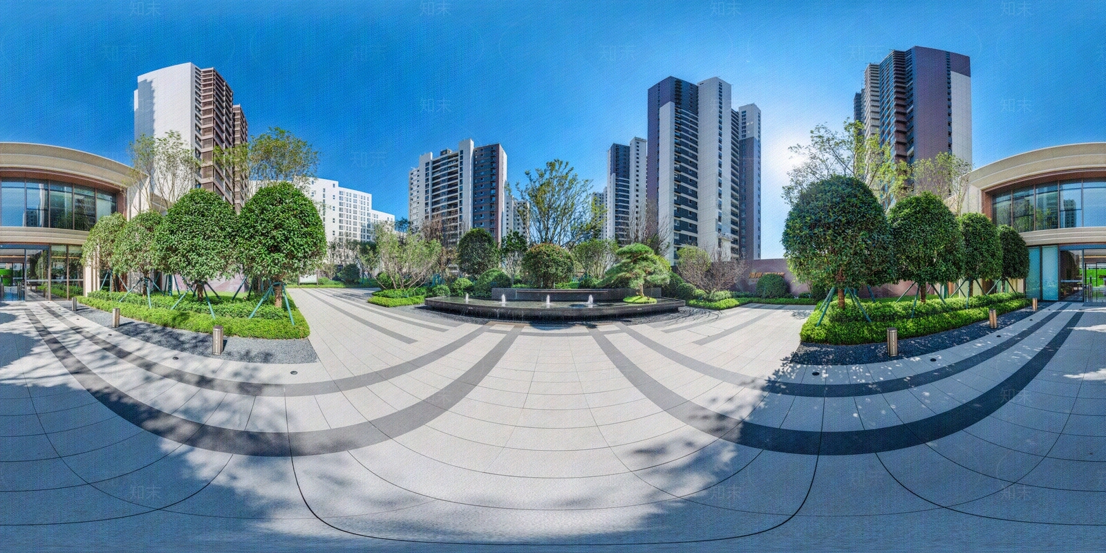 HDR城市小区社区广场全景贴图下载【ID:1159030538】