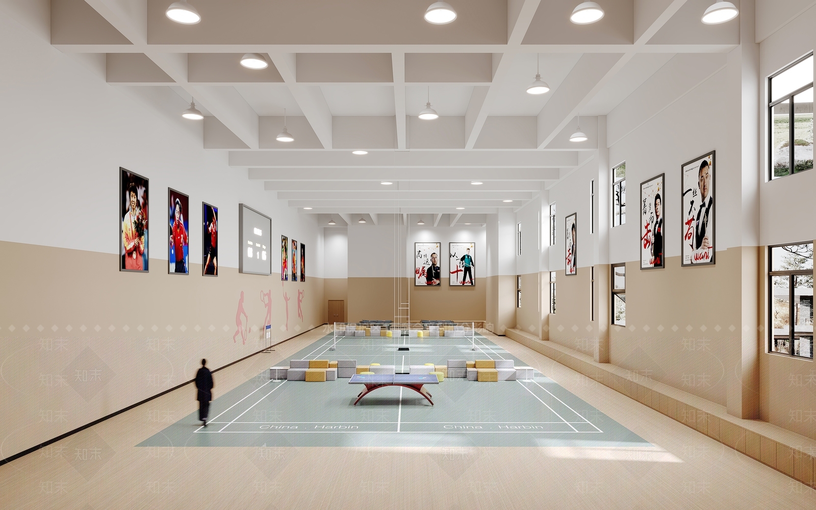 现代羽毛球场3D模型下载【ID:1159033769】