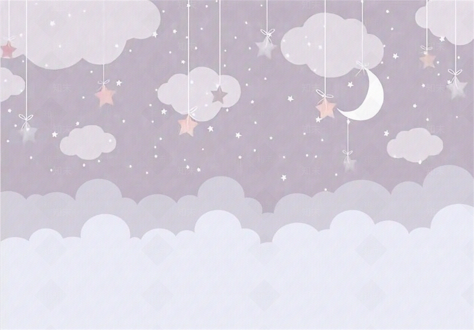 紫色星星月亮壁纸贴图下载【ID:1159035348】