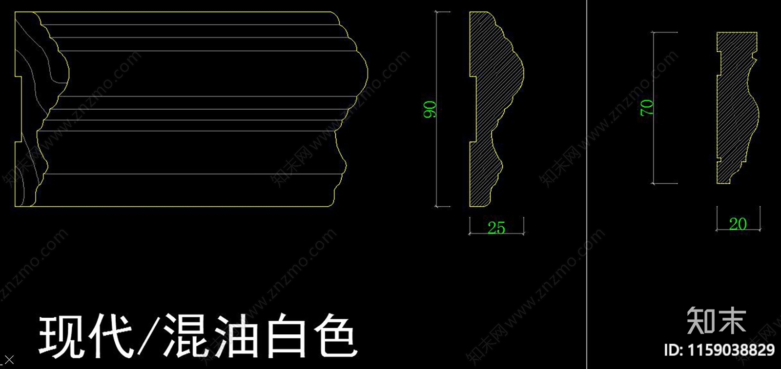 角线门套线脚线大样cad施工图下载【ID:1159038829】