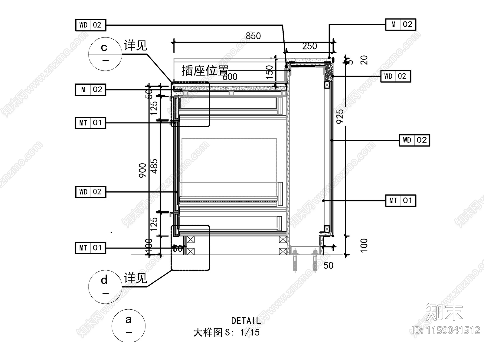 小吧台大样图cad施工图下载【ID:1159041512】