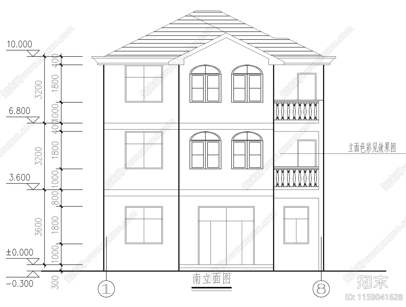 9套自建房建筑设计cad施工图下载【ID:1159041628】