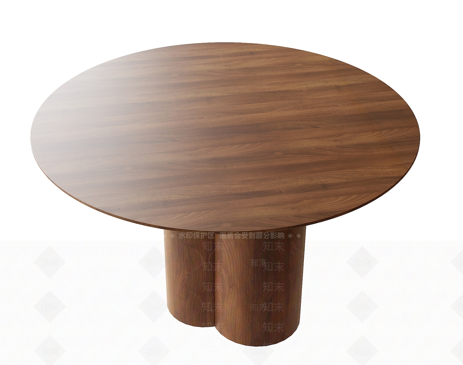 现代圆形餐桌SU模型下载【ID:1159043328】