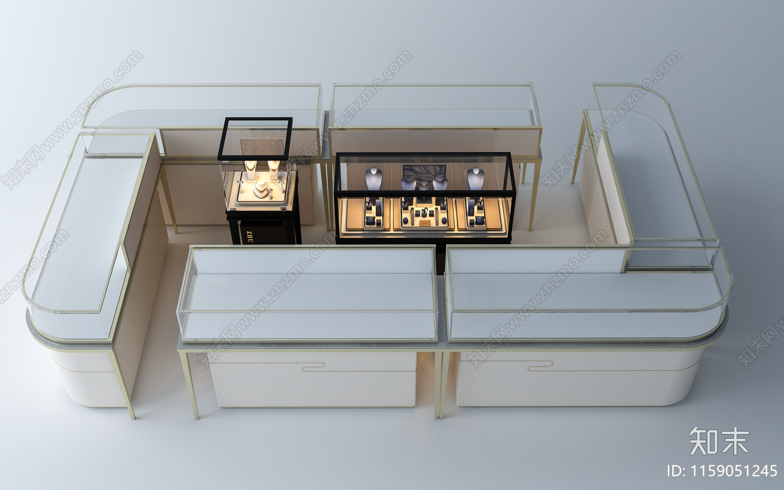 现代珠宝展示柜3D模型下载【ID:1159051245】