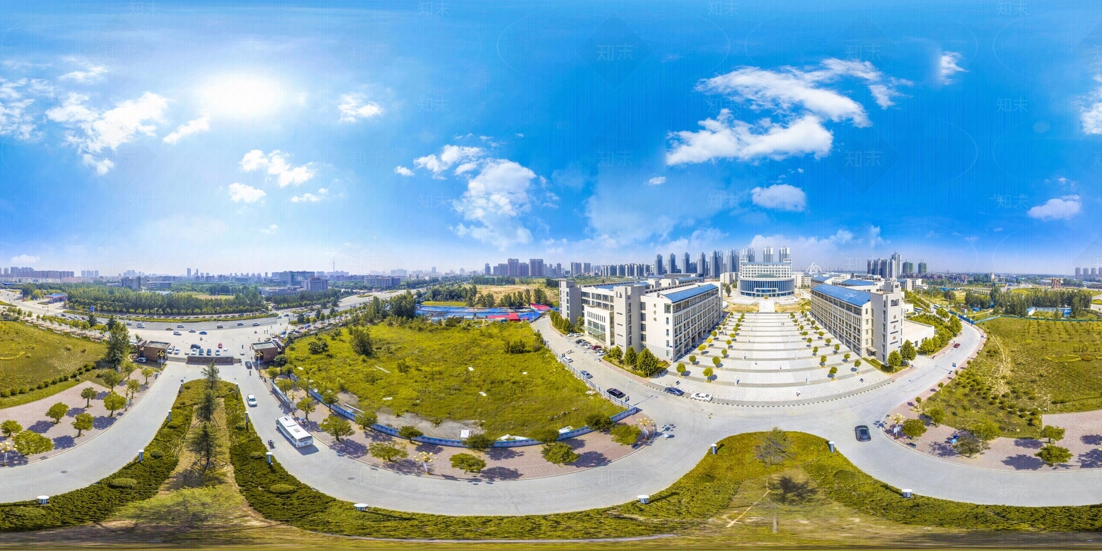 HDR城市小区社区广场全景贴图下载【ID:1159059700】