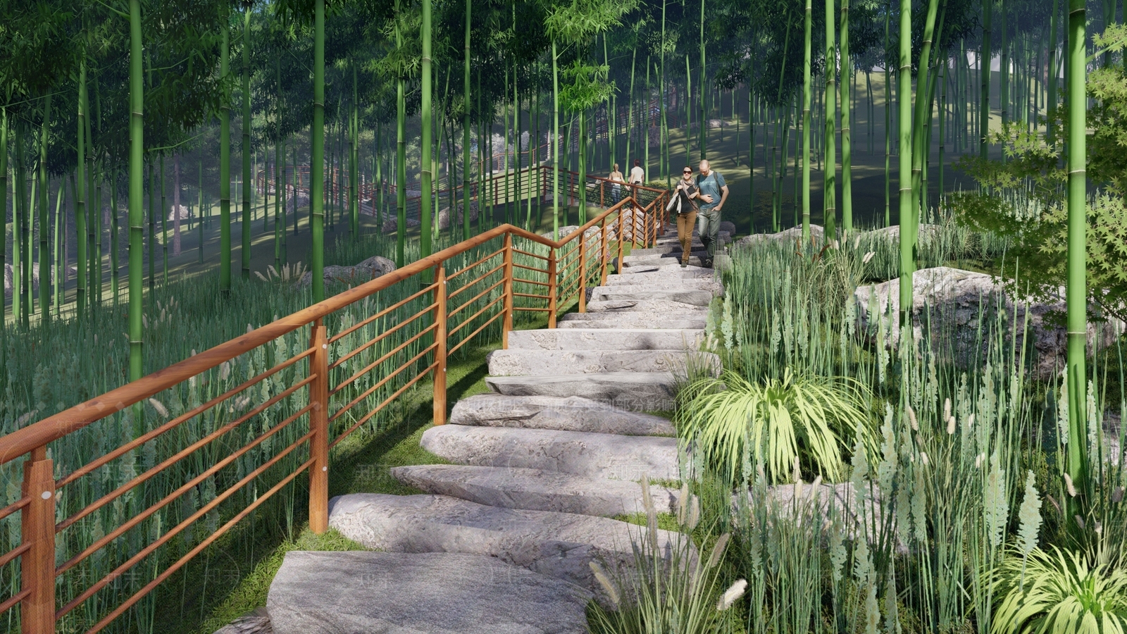 现代台阶景观SU模型下载【ID:1159059242】
