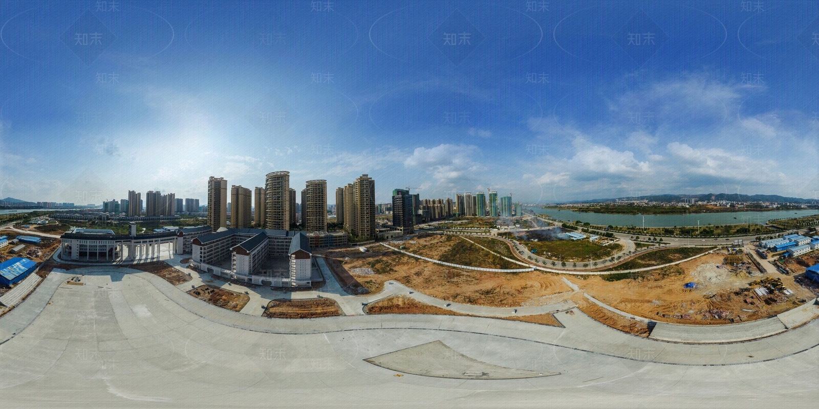 HDR城市小区社区广场全景贴图下载【ID:1159062226】