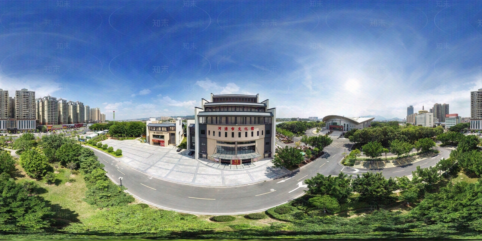 HDR城市小区社区广场全景贴图下载【ID:1159062267】