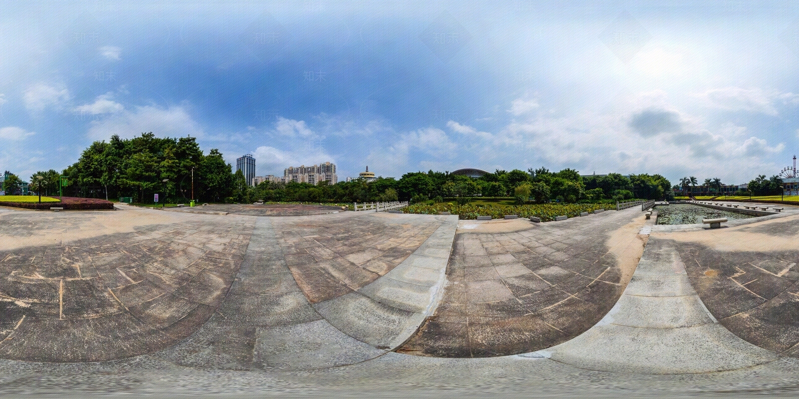 HDR城市小区社区广场全景贴图下载【ID:1159060724】
