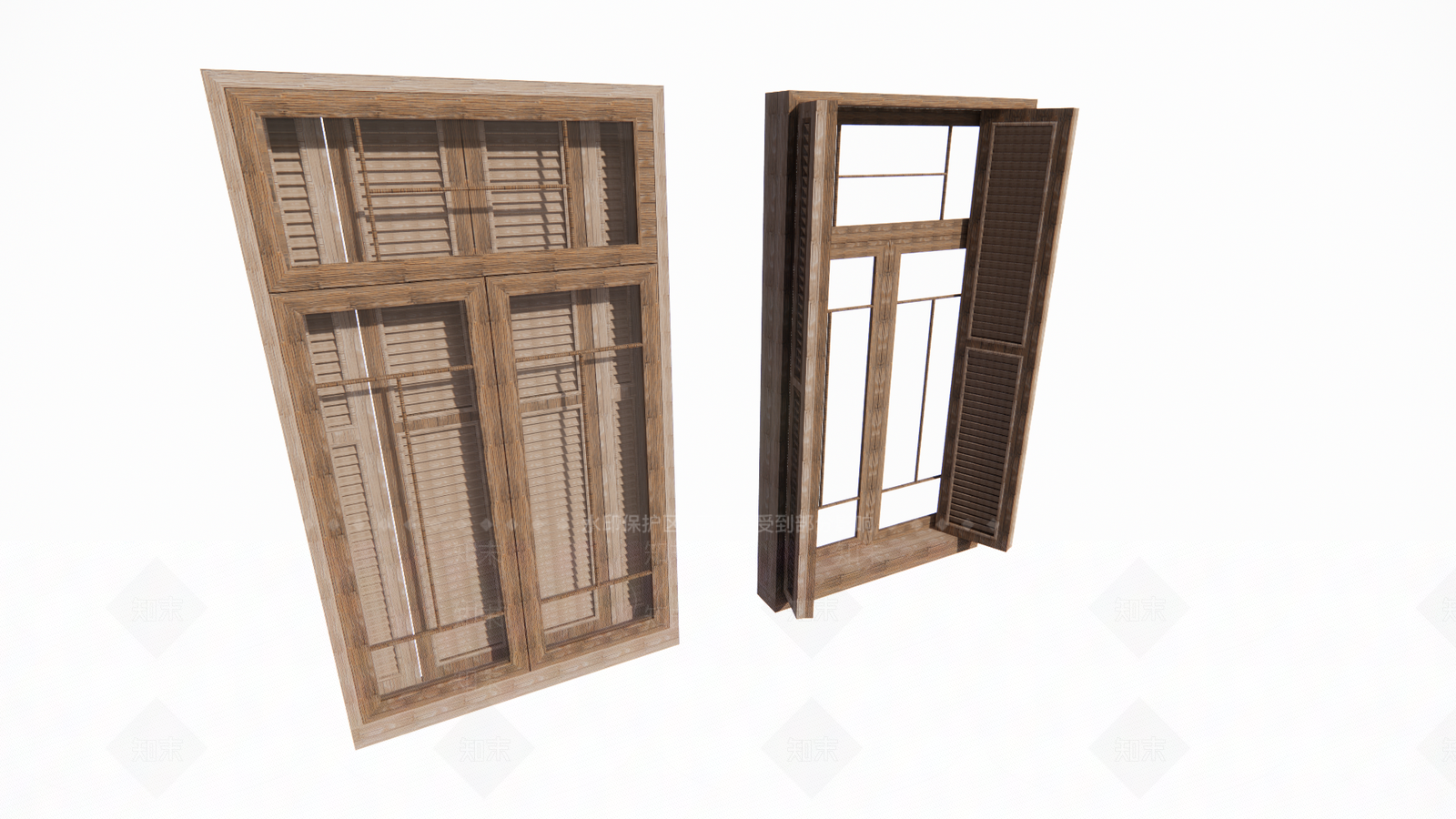 现代木制百叶窗SU模型下载【ID:1159060527】