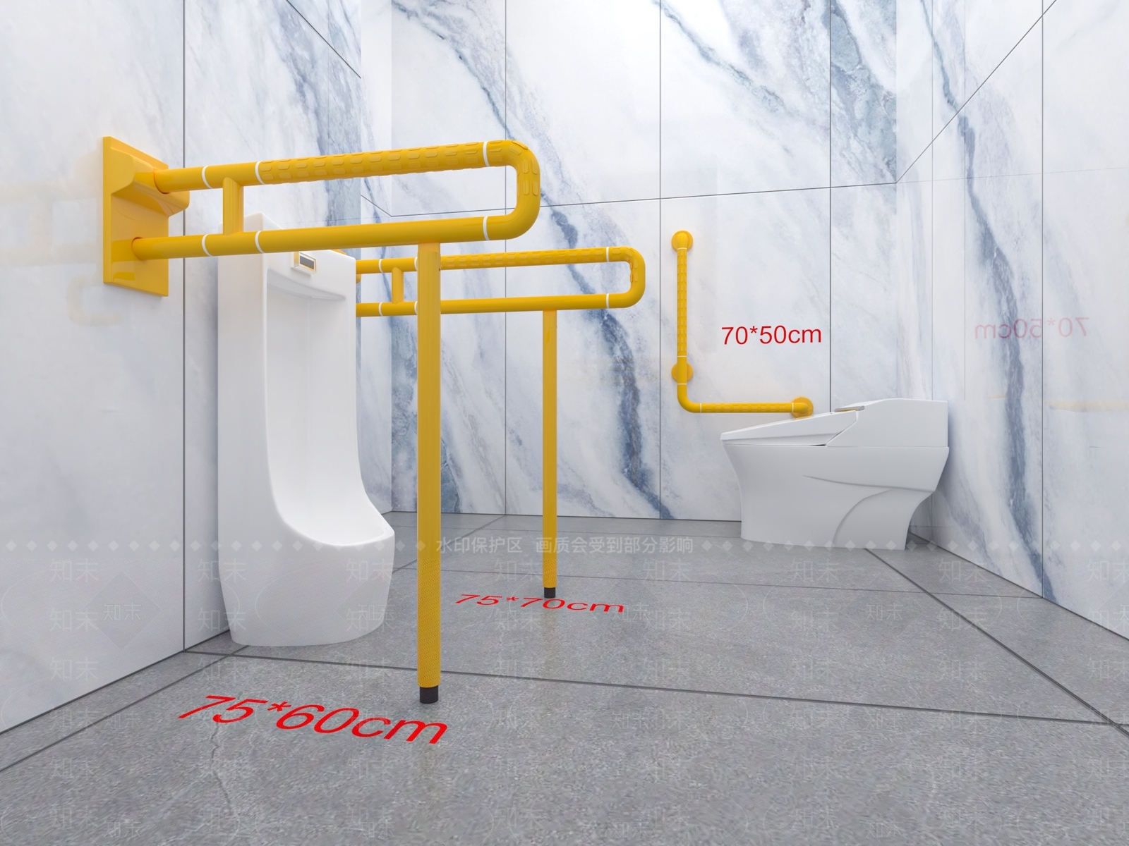 现代无障碍卫生间3D模型下载【ID:1159061315】