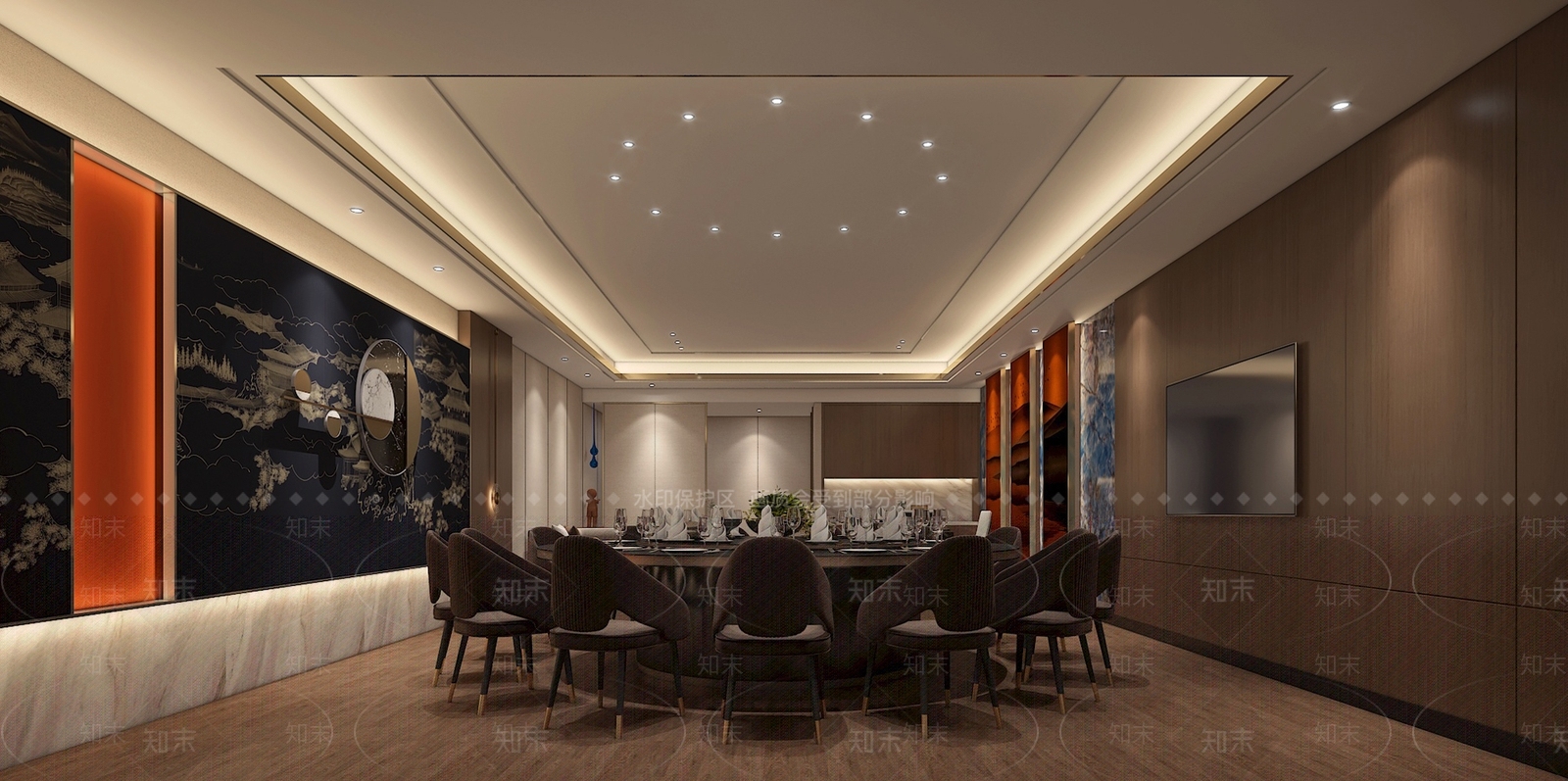 新中式餐饮包间3D模型下载【ID:1159061717】