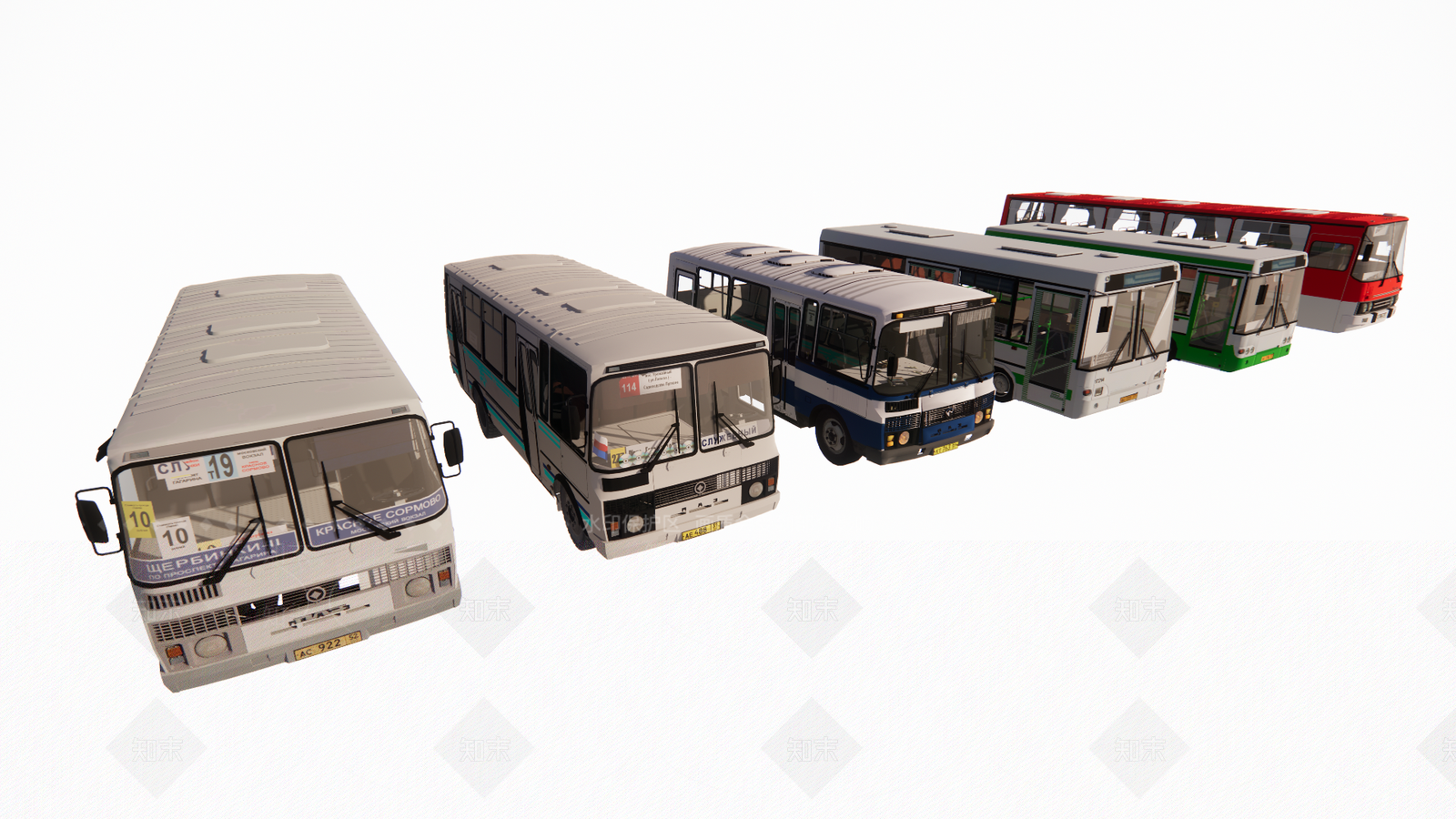 年代公交车组合SU模型下载【ID:1159061438】