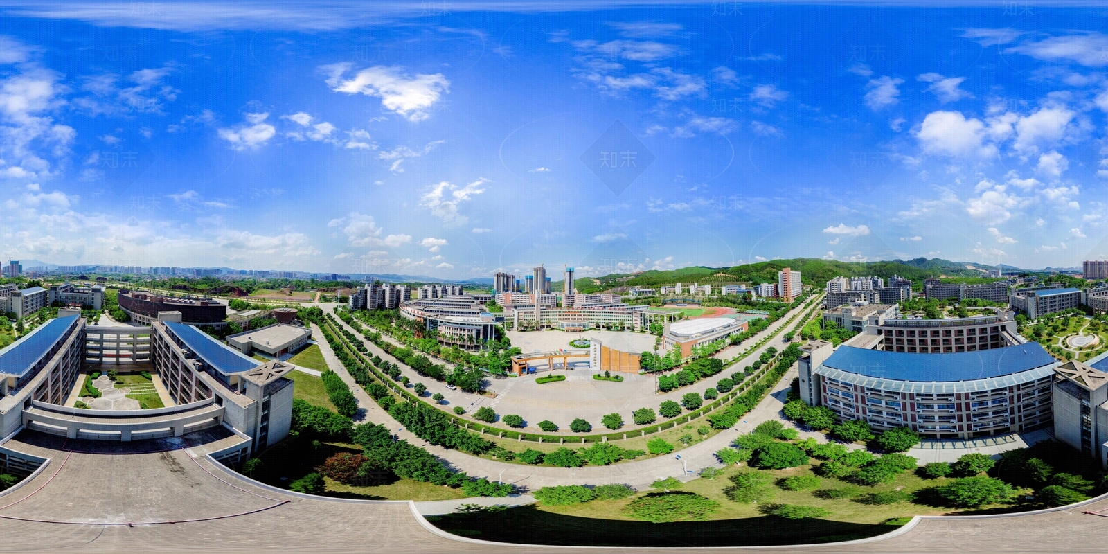 HDR城市小区社区广场全景贴图下载【ID:1159063760】