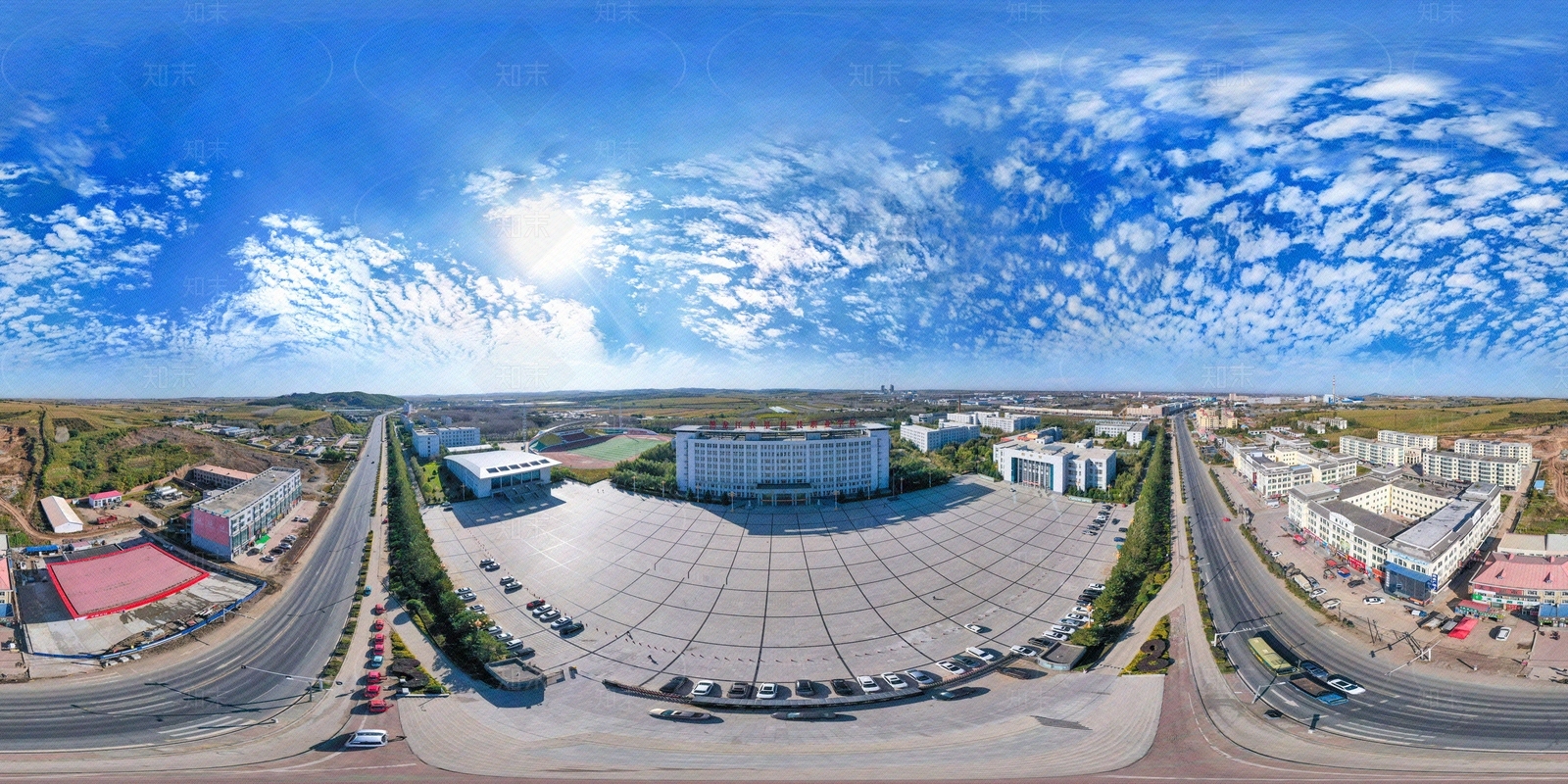 HDR城市小区社区广场全景贴图下载【ID:1159063727】