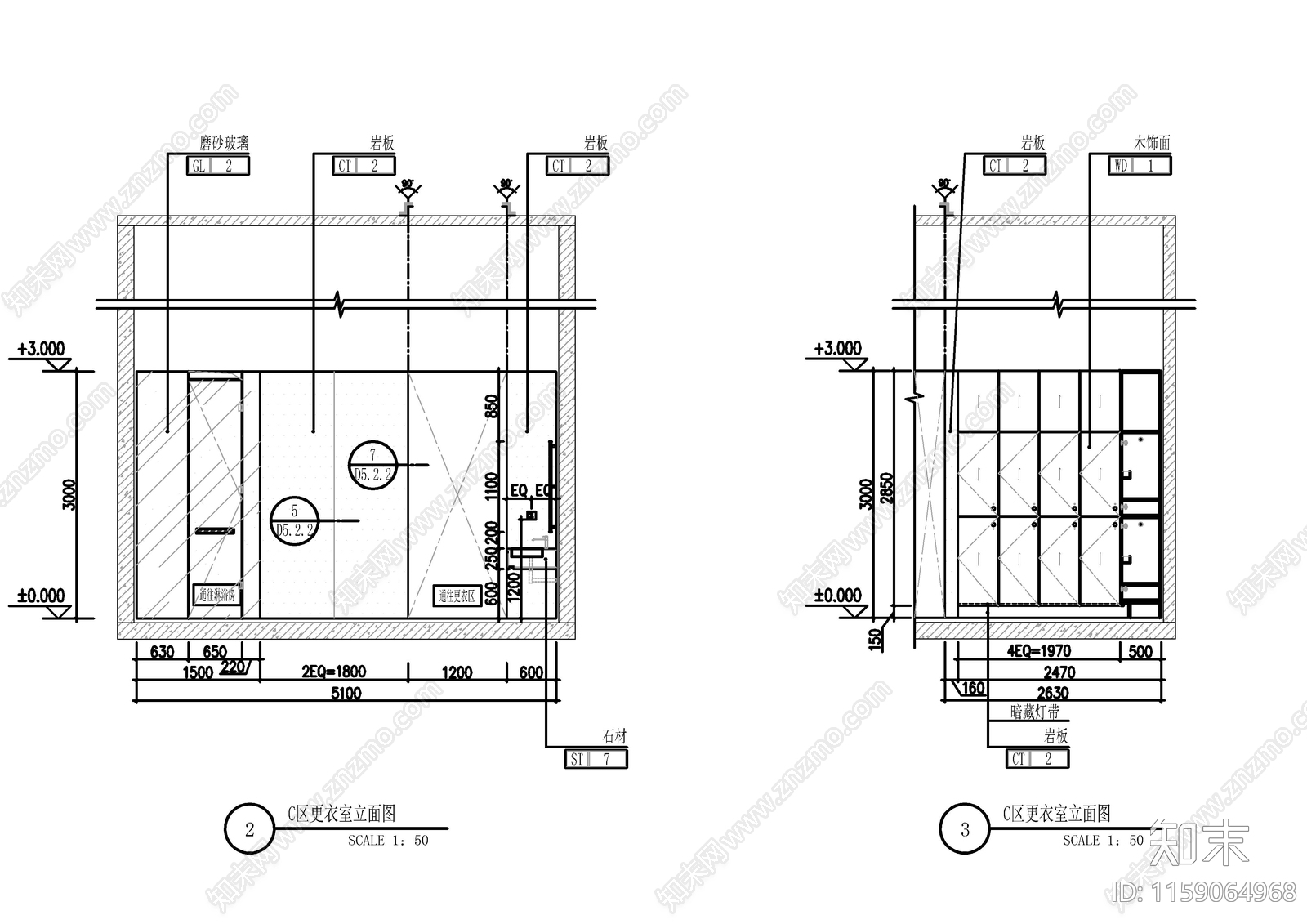 公共更衣室cad施工图下载【ID:1159064968】