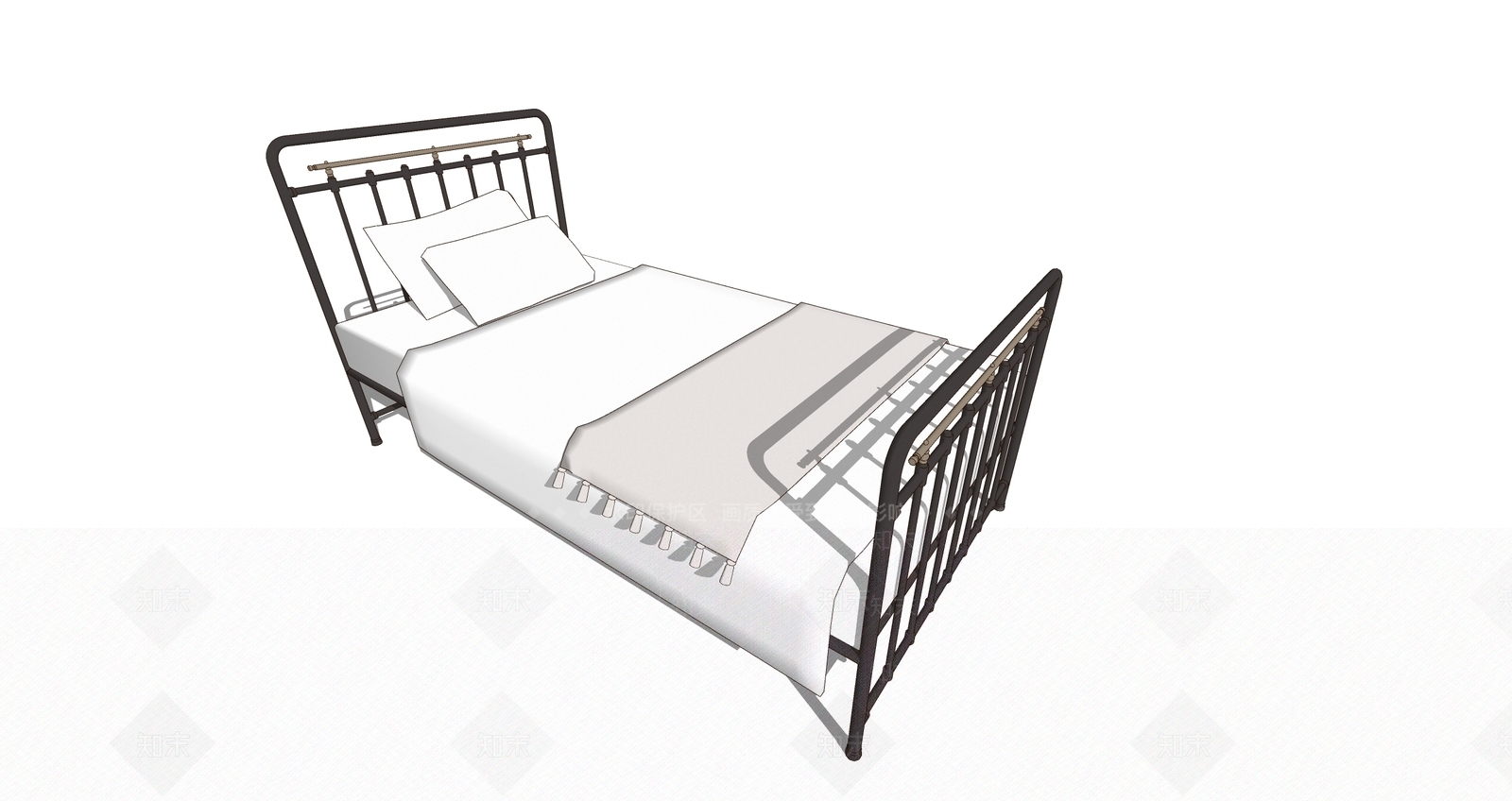欧式中世纪单人床SU模型下载【ID:1159065111】