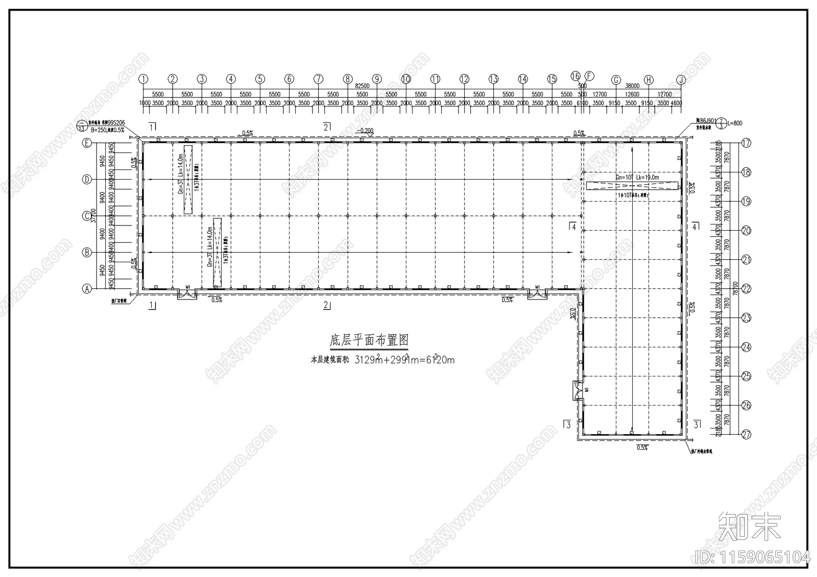 生产车间建筑cad施工图下载【ID:1159065104】