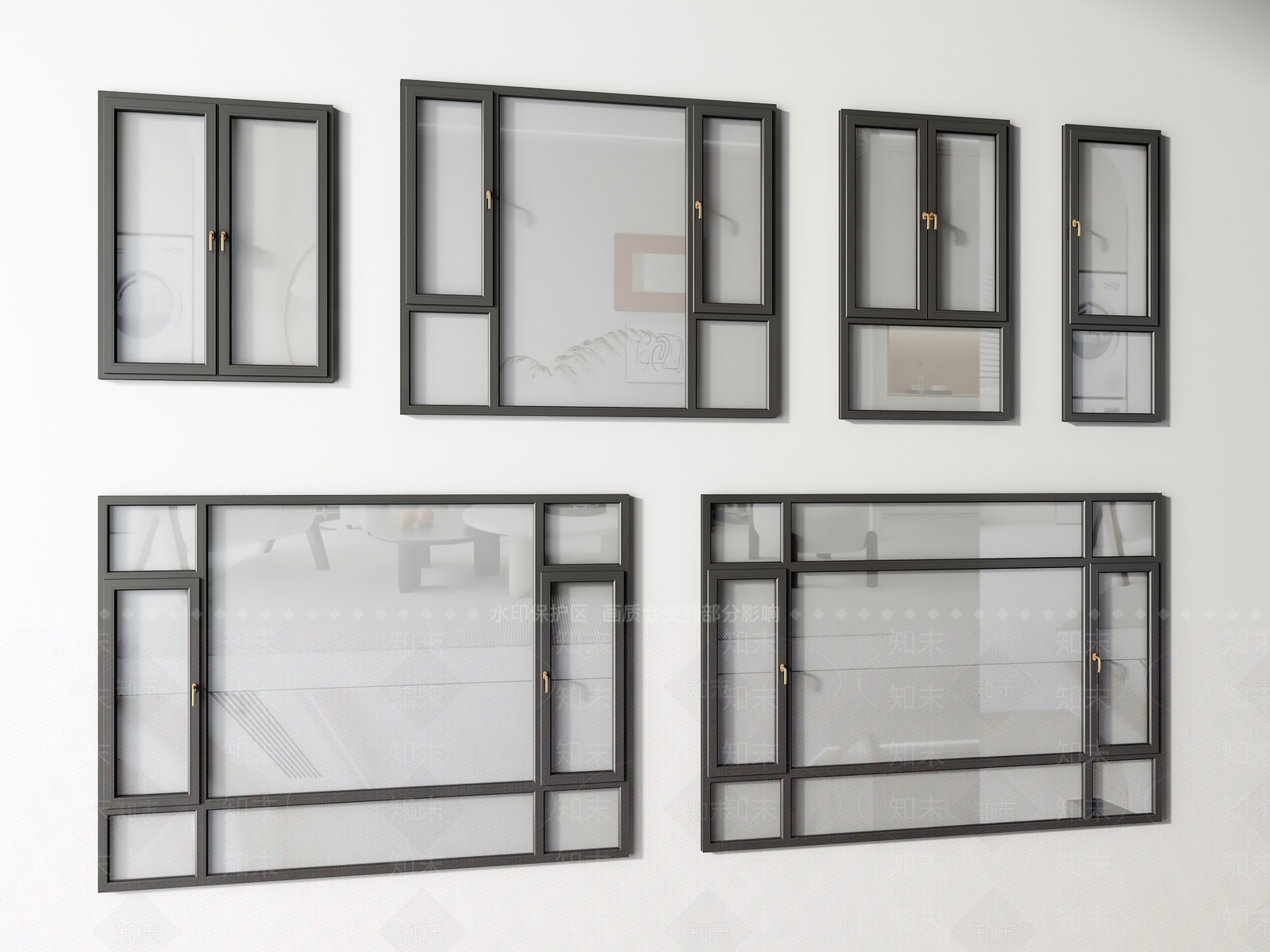 现代窗户3D模型下载【ID:1159066076】