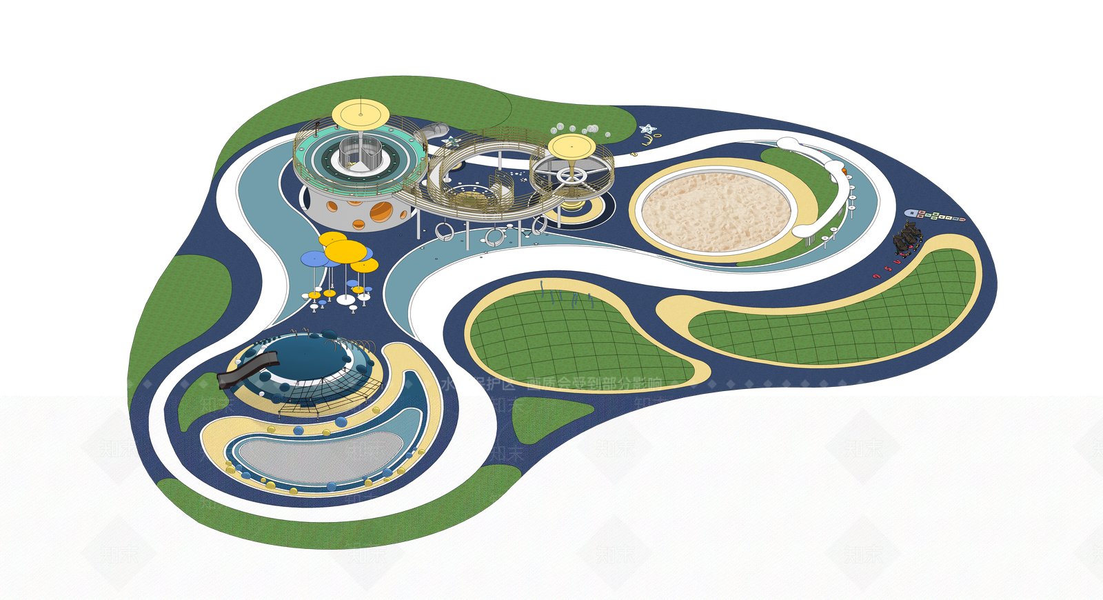 现代儿童活动区星球乐园SU模型下载【ID:1159067567】