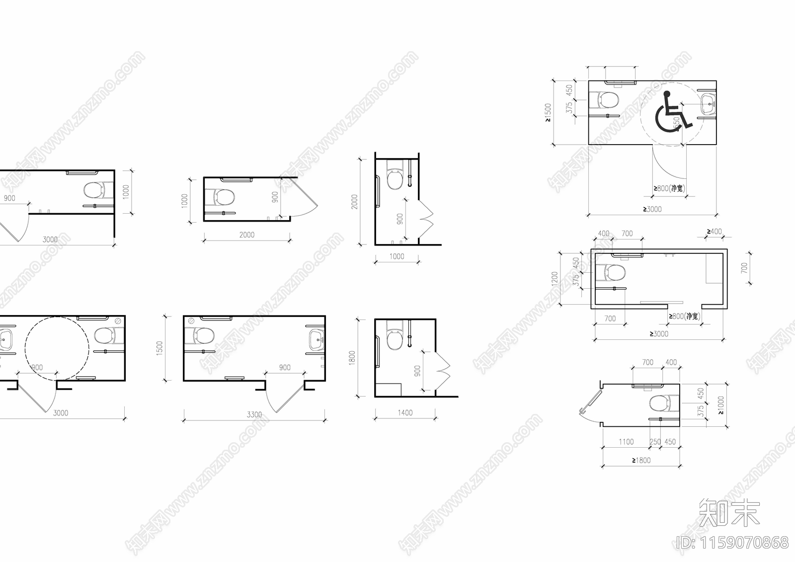 建筑卫生间施工图下载【ID:1159070868】