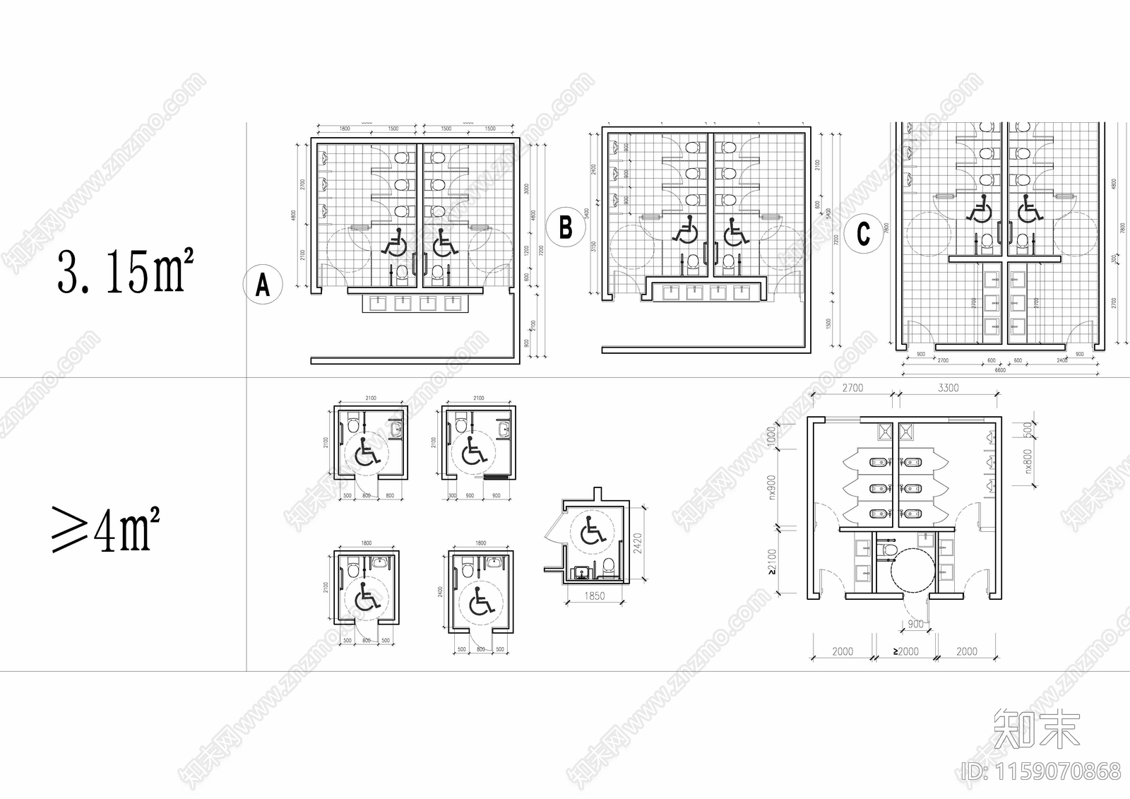 建筑卫生间施工图下载【ID:1159070868】