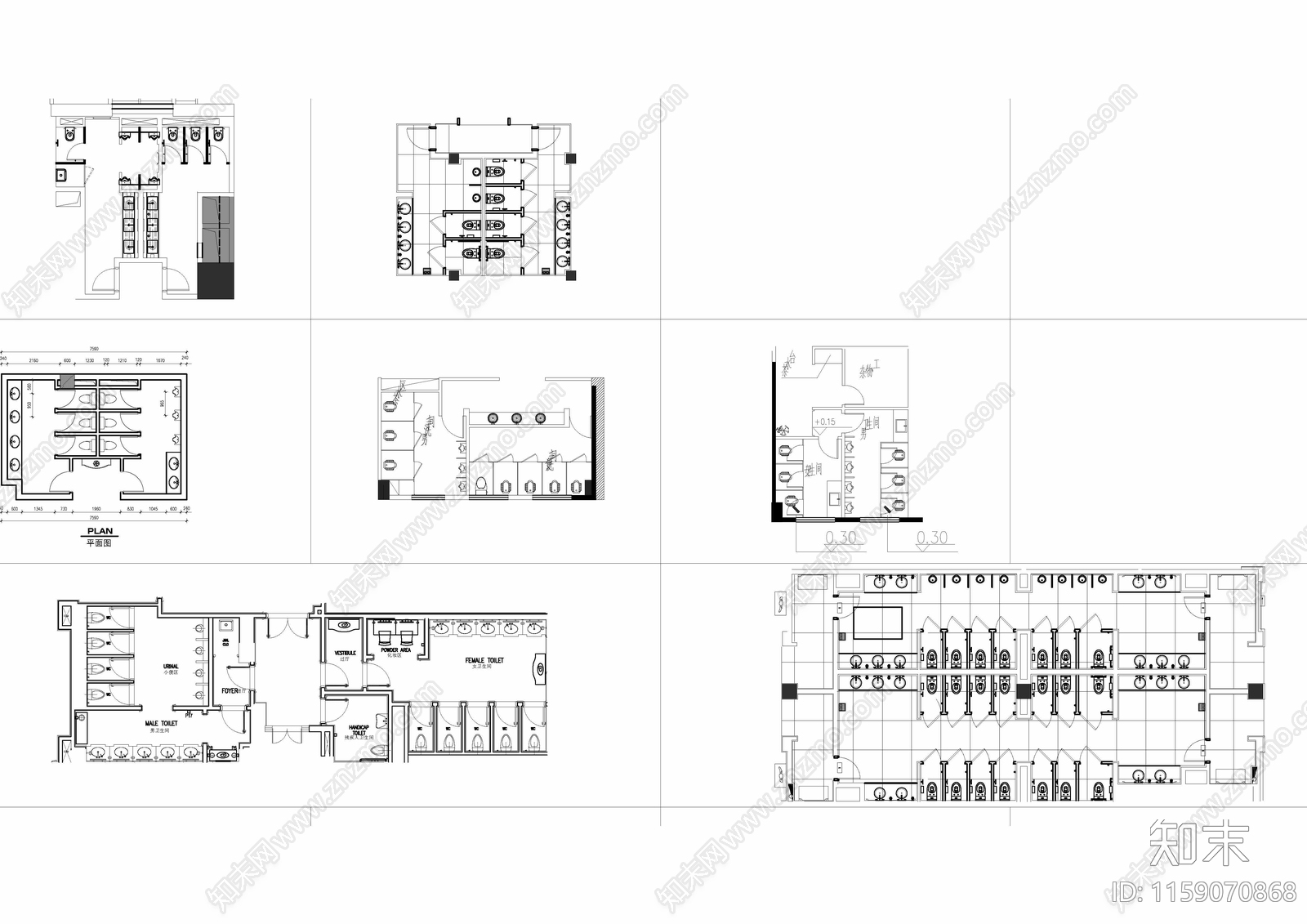 建筑卫生间施工图下载【ID:1159070868】