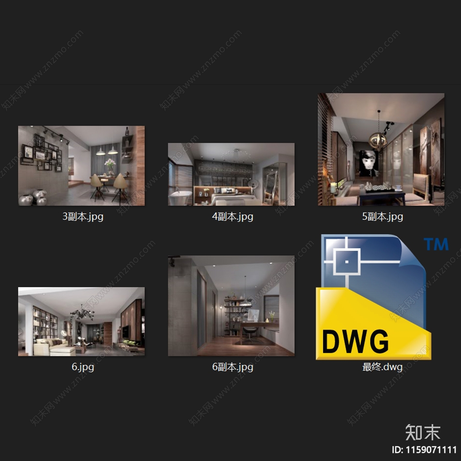 两室两厅两卫平层住宅室内家装CAcad施工图下载【ID:1159071111】