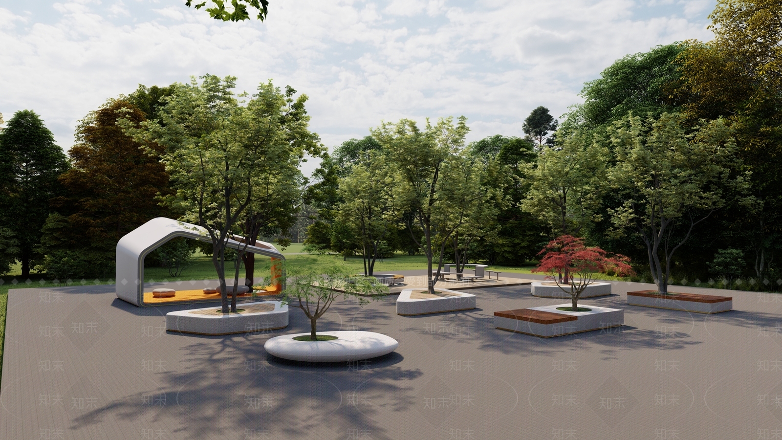 现代景观座椅SU模型下载【ID:1159166186】