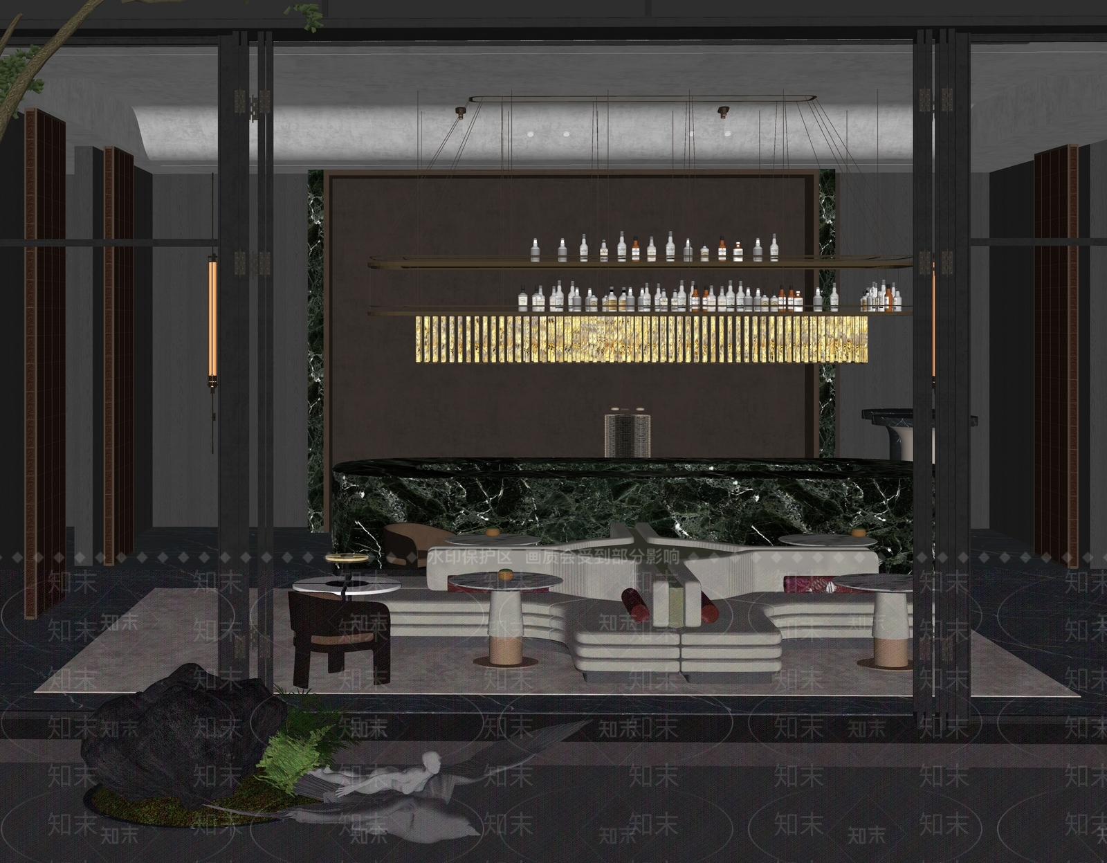 现代售楼处洽谈区SU模型下载【ID:1159075805】