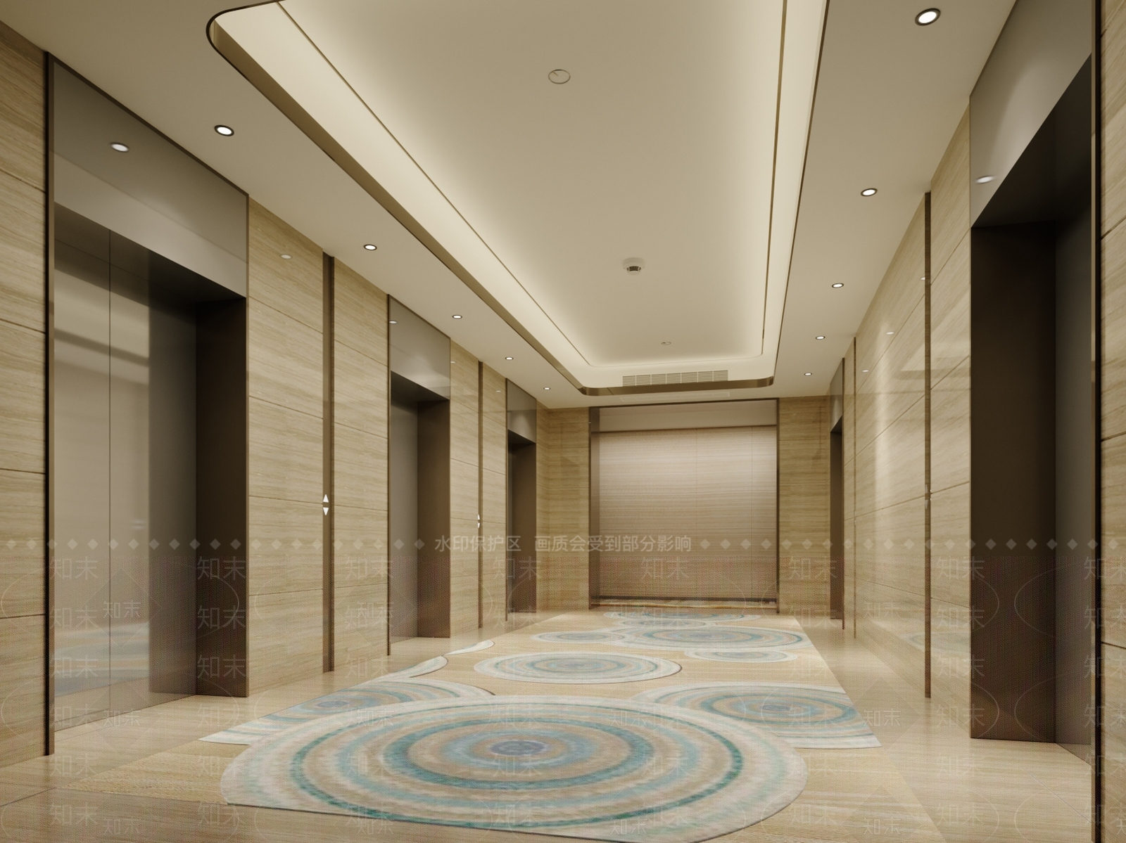 现代酒店电梯厅3D模型下载【ID:1159082292】