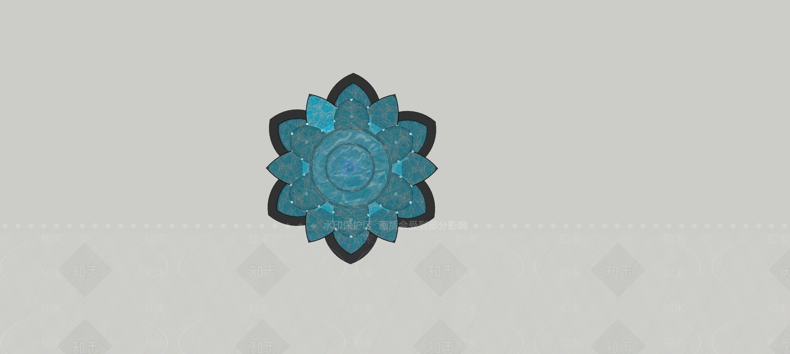 欧式喷泉SU模型草图