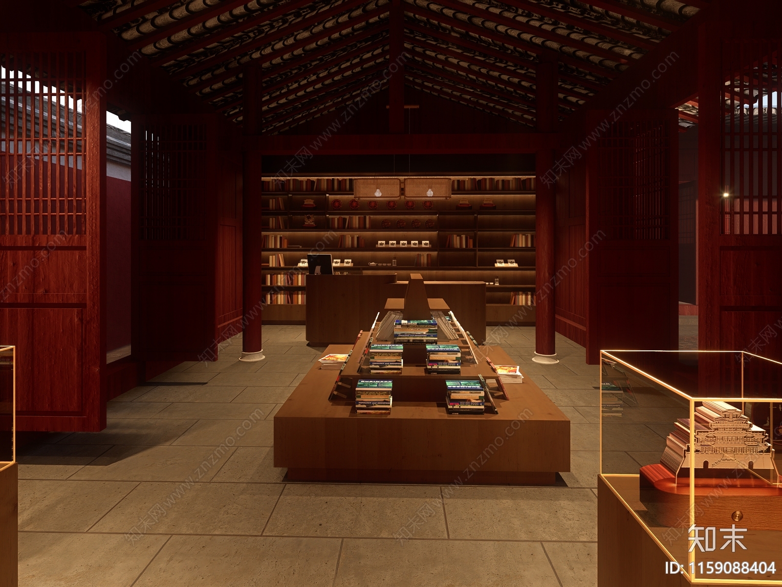 新中式寺庙纪念品商店SU模型下载【ID:1159088404】