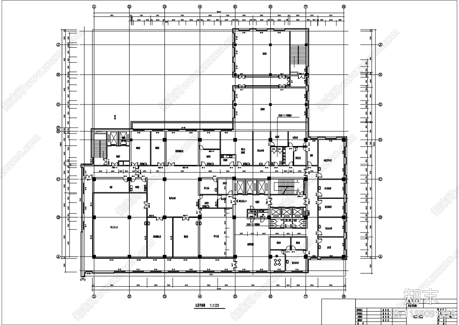 10套儿童医院cad施工图下载【ID:1159091358】