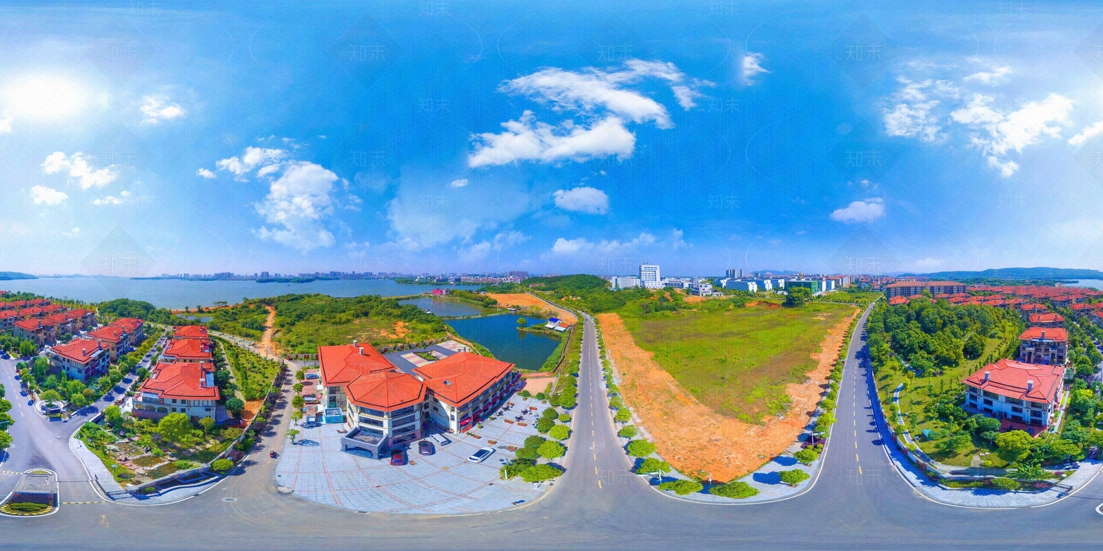 HDR城市小区社区广场全景贴图下载【ID:1159091505】