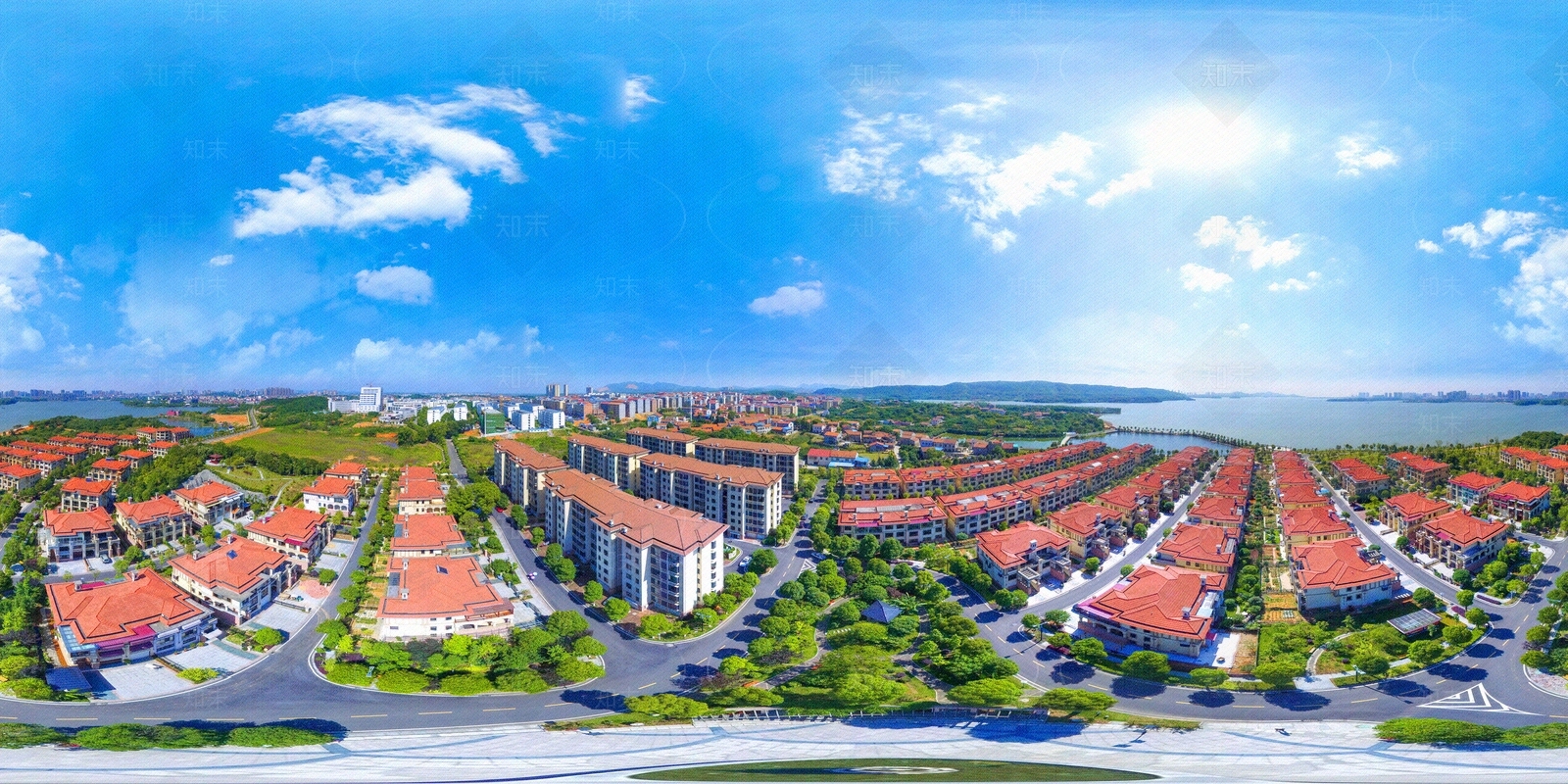 HDR城市小区社区广场全景贴图下载【ID:1159091547】