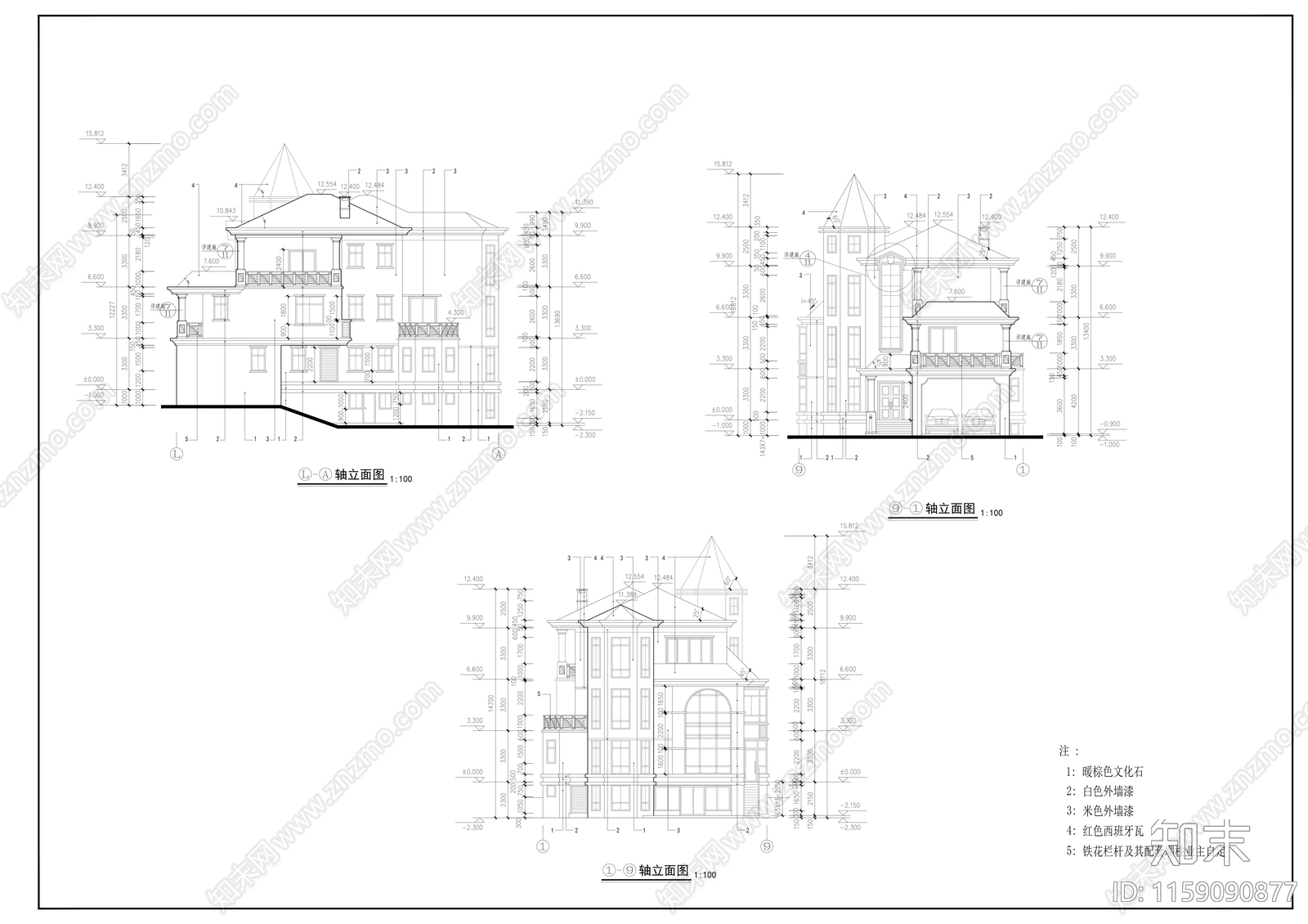 14x20m四层别墅建cad施工图下载【ID:1159090877】