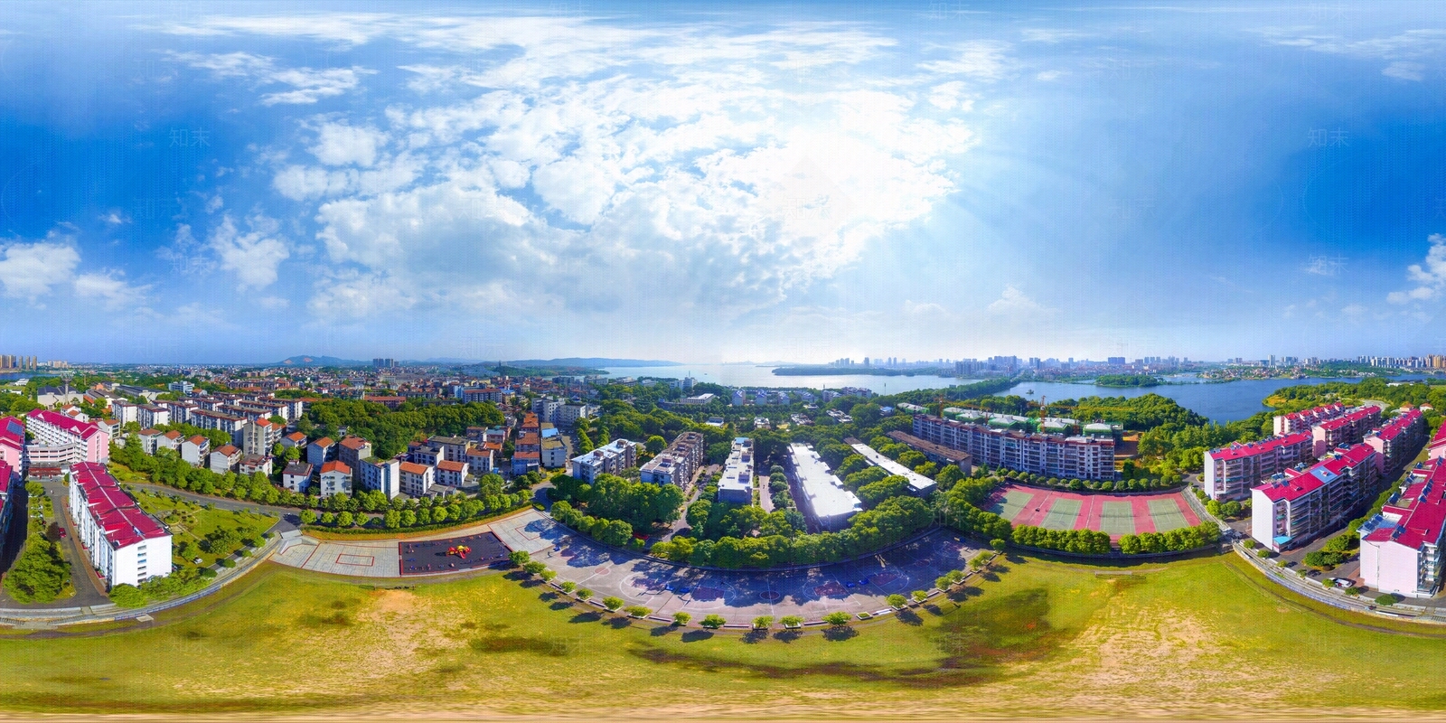 HDR城市小区社区广场全景贴图下载【ID:1159091663】