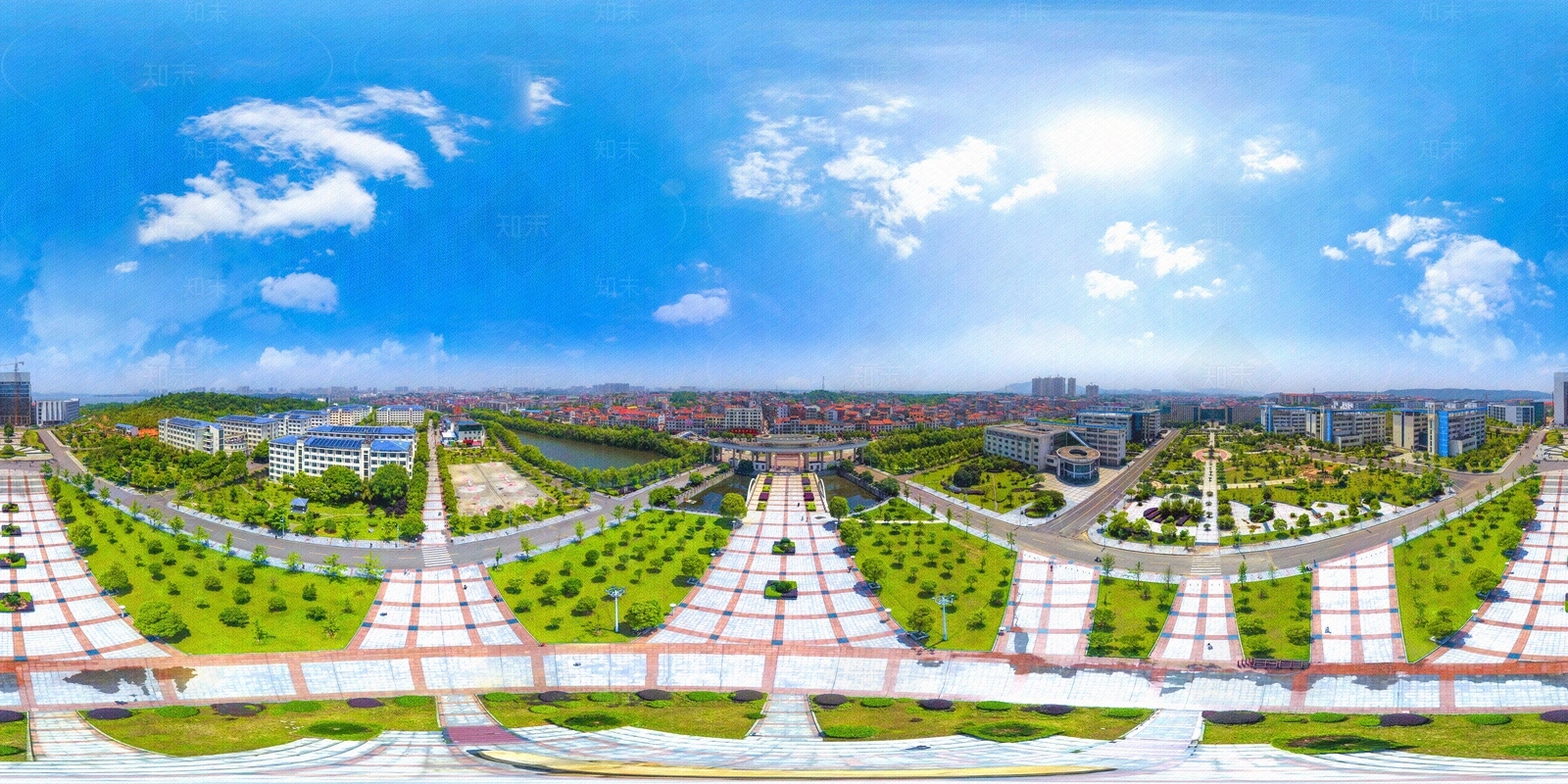 HDR城市小区社区广场全景贴图下载【ID:1159092769】