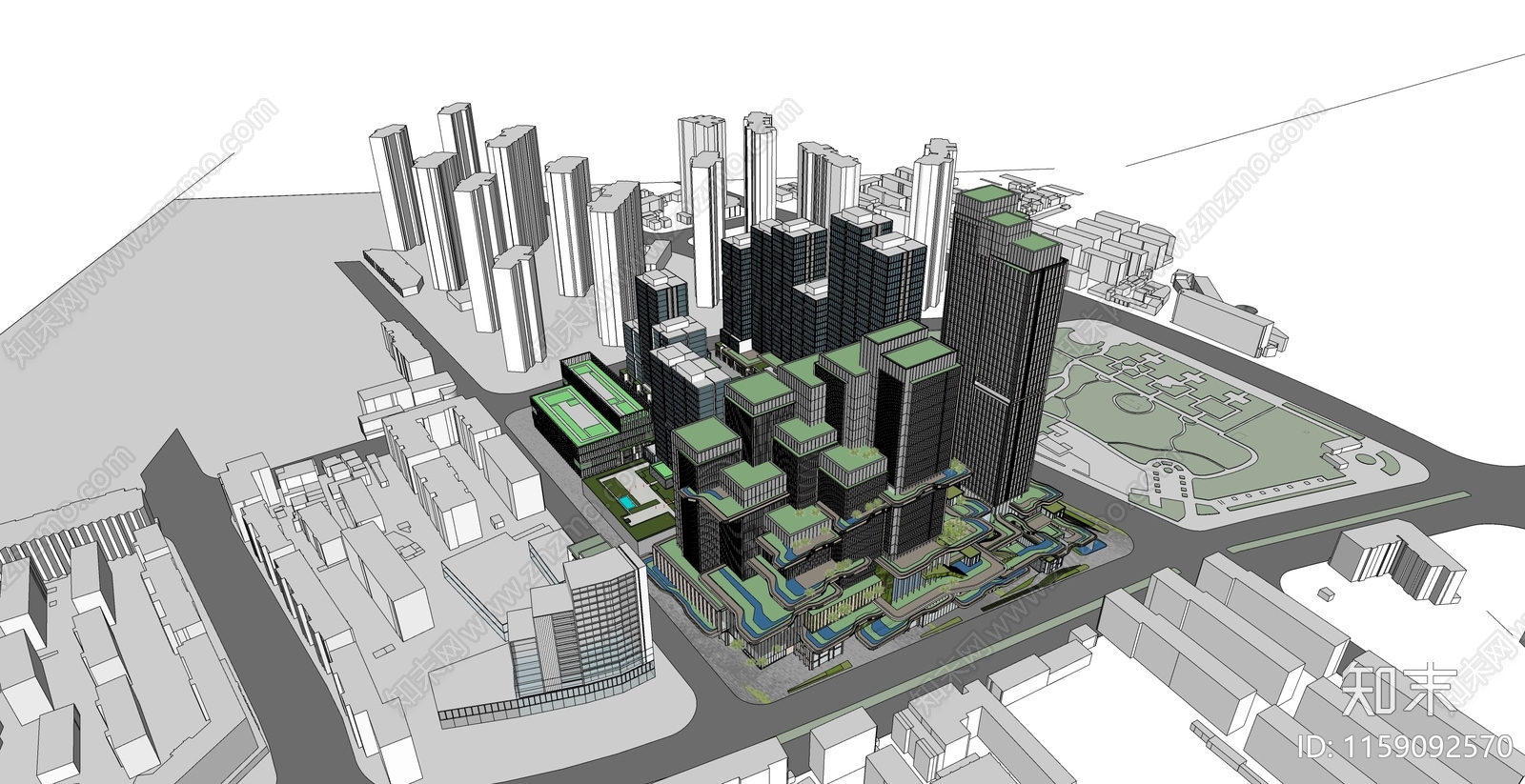 现代商业综合体SU模型下载【ID:1159092570】