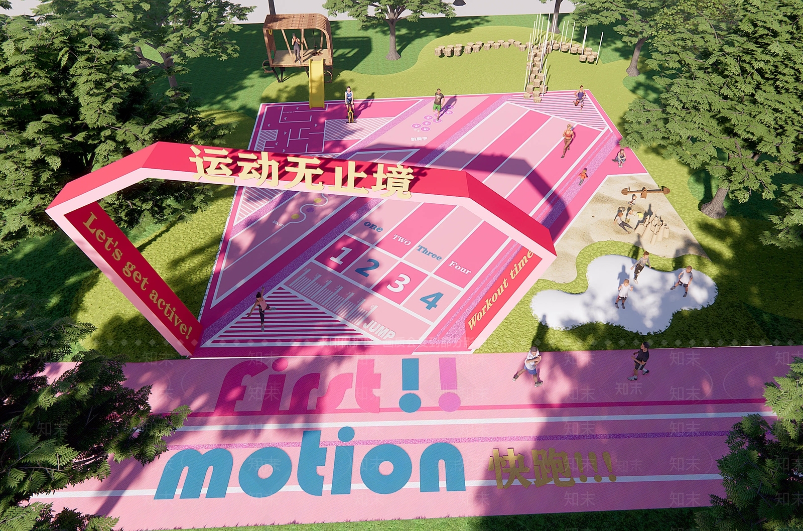 现代粉色儿童区SU模型下载【ID:1159092532】