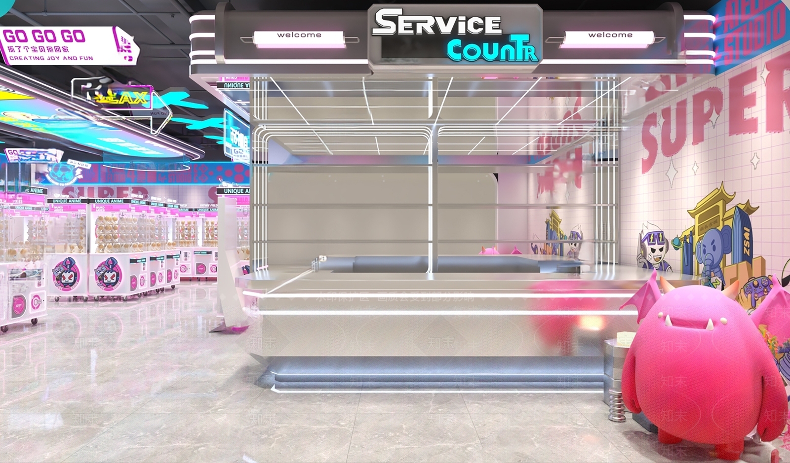 现代娃娃机店SU模型下载【ID:1159094986】