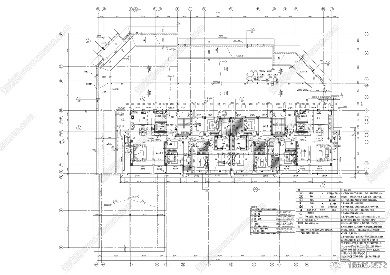 新亚洲风格住宅建筑cad施工图下载【ID:1159098572】