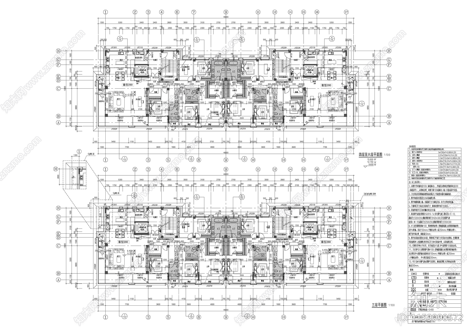 新亚洲风格住宅建筑cad施工图下载【ID:1159098572】