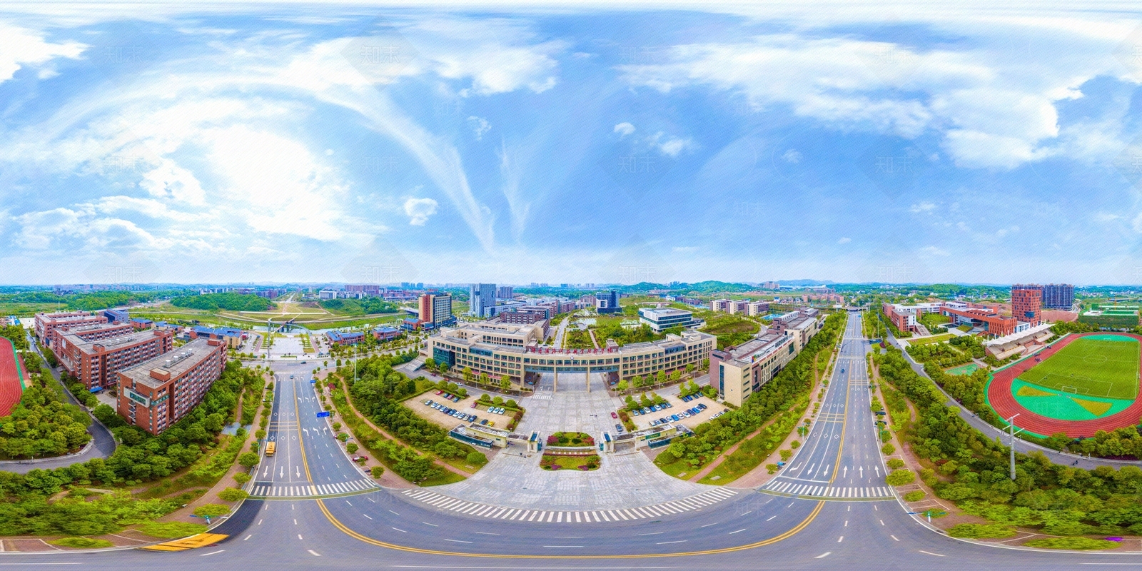 HDR城市小区社区广场全景贴图下载【ID:1159099100】