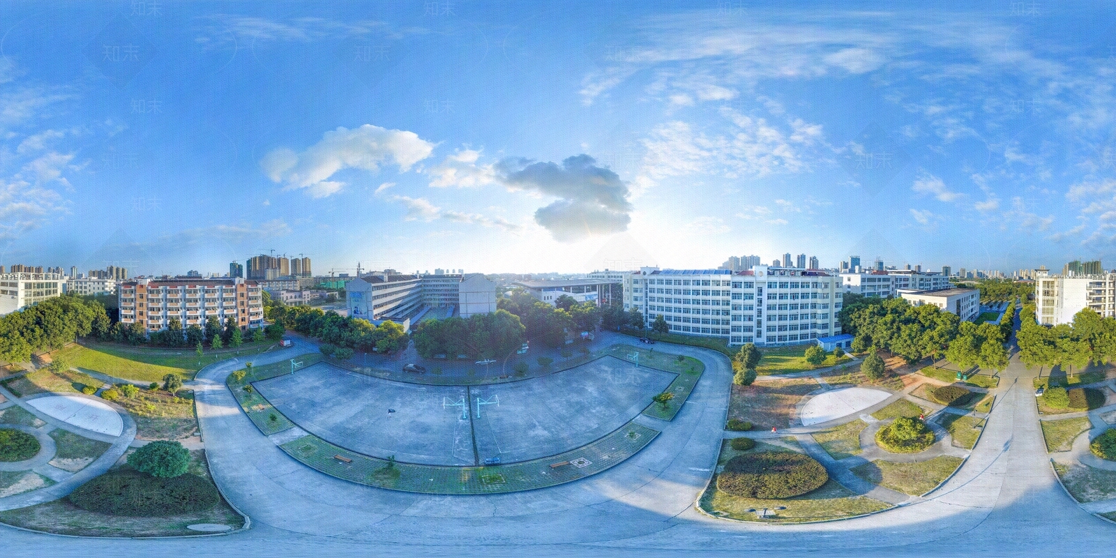 HDR城市小区社区广场全景贴图下载【ID:1159099999】