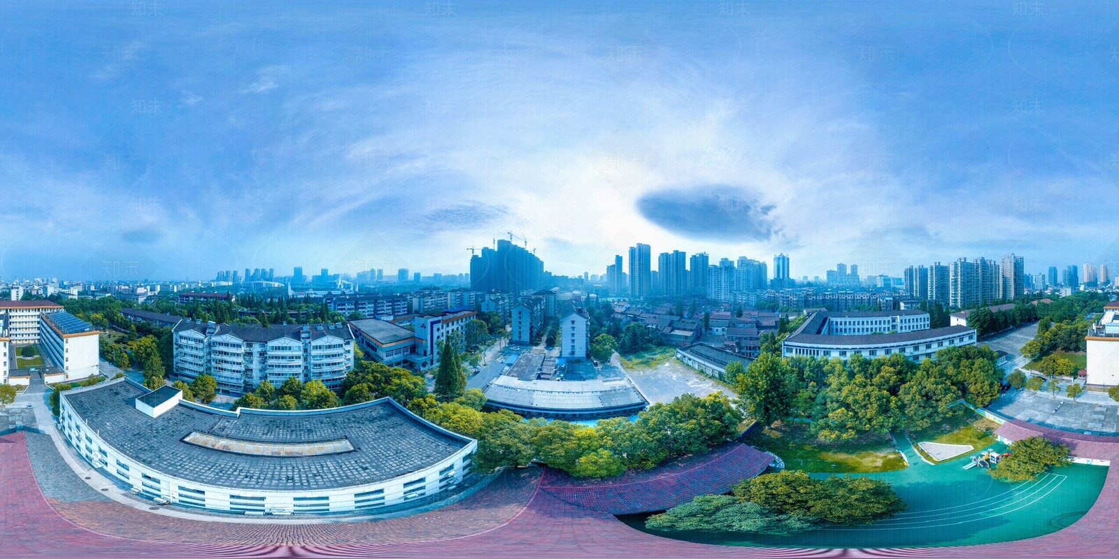 HDR城市小区社区广场全景贴图下载【ID:1159100159】
