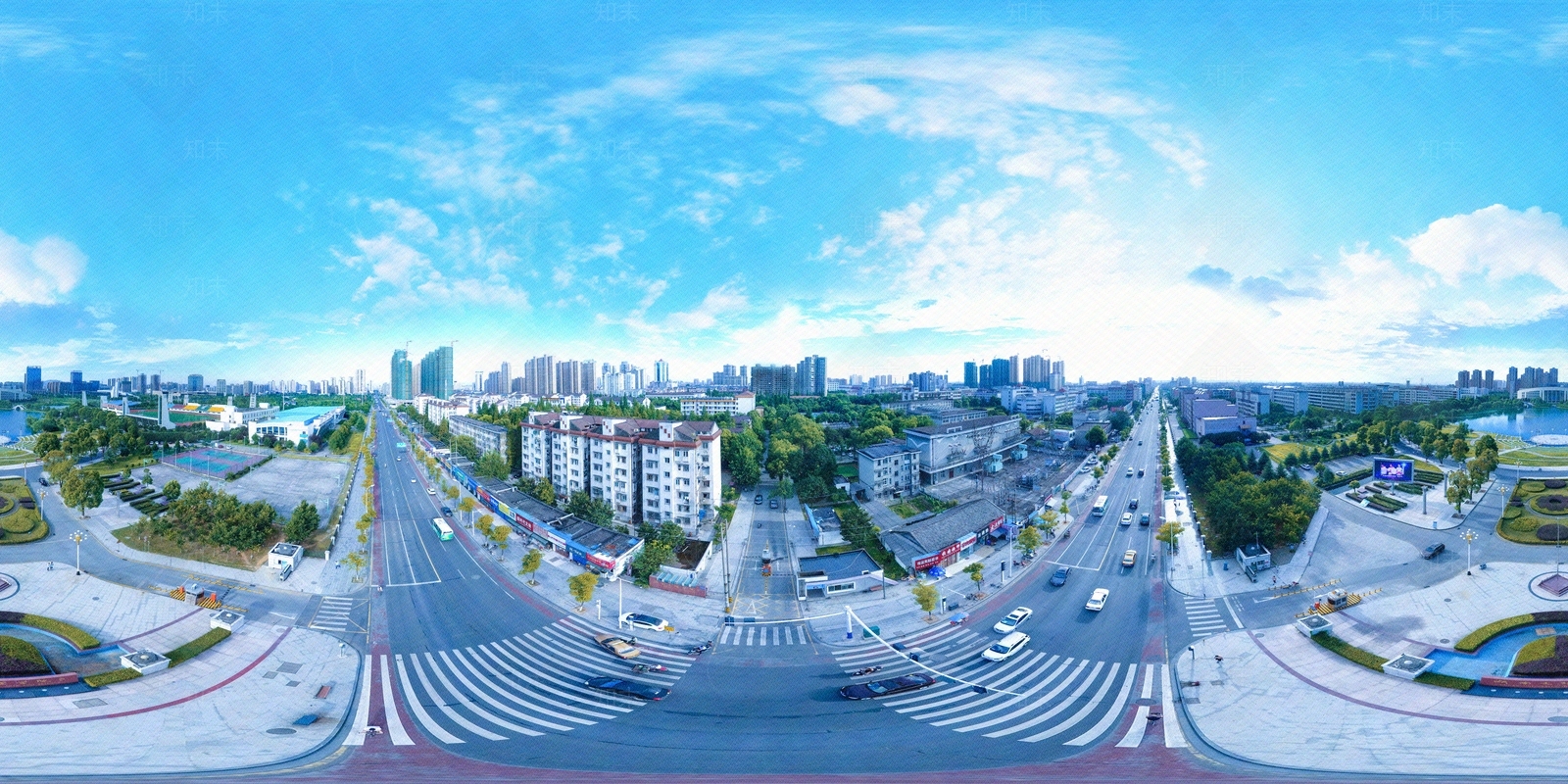 HDR城市小区社区广场全景贴图下载【ID:1159100222】