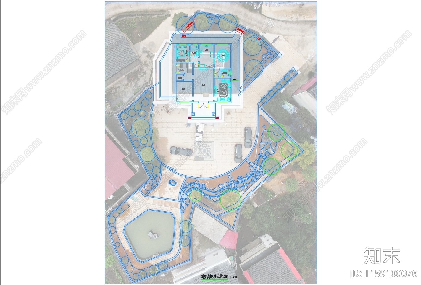 别墅庭院景观绿化提质改施工图下载【ID:1159100076】