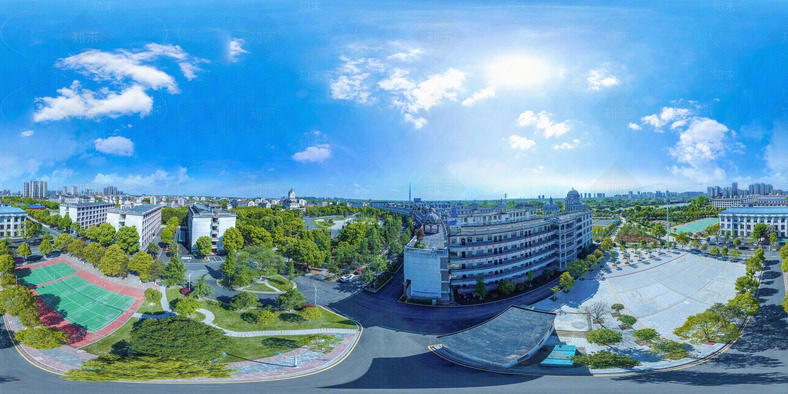 HDR城市小区社区广场全景贴图下载【ID:1159101286】